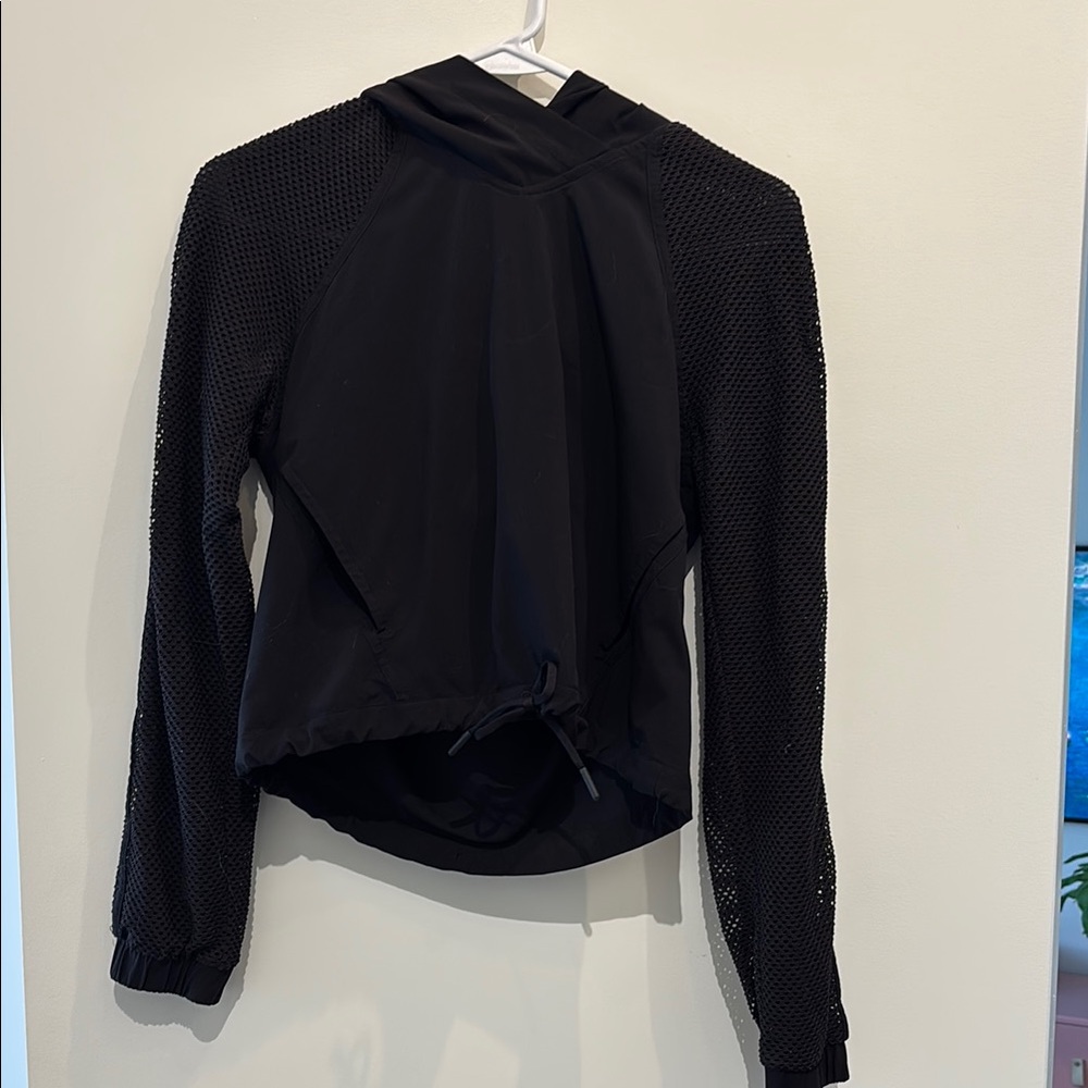 Lululemon Athletica Black Asymmetrical Hoodie Sweatshirt